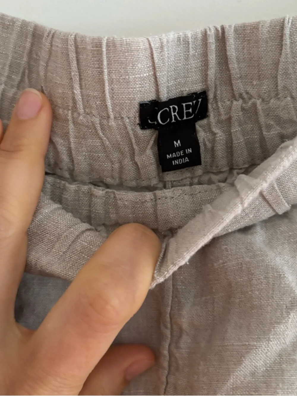 J.Crew Tropez Linen Pull-On Shorts Flax Beige Size Medium
